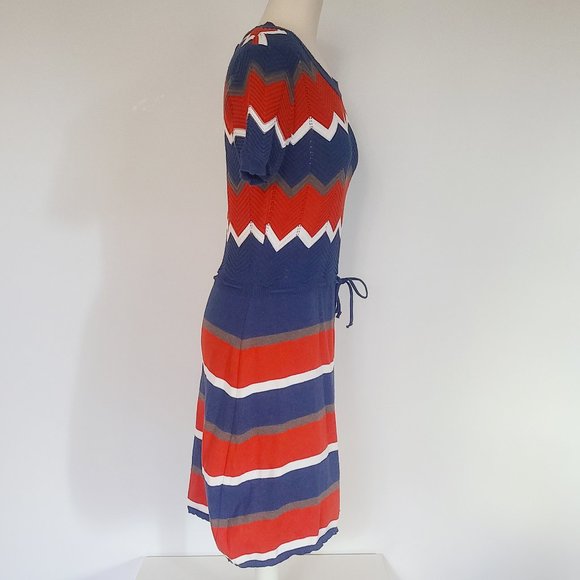 Vintage y2k Zig Zag Chevron Knit Dress (S/M) - Picture 5 of 9